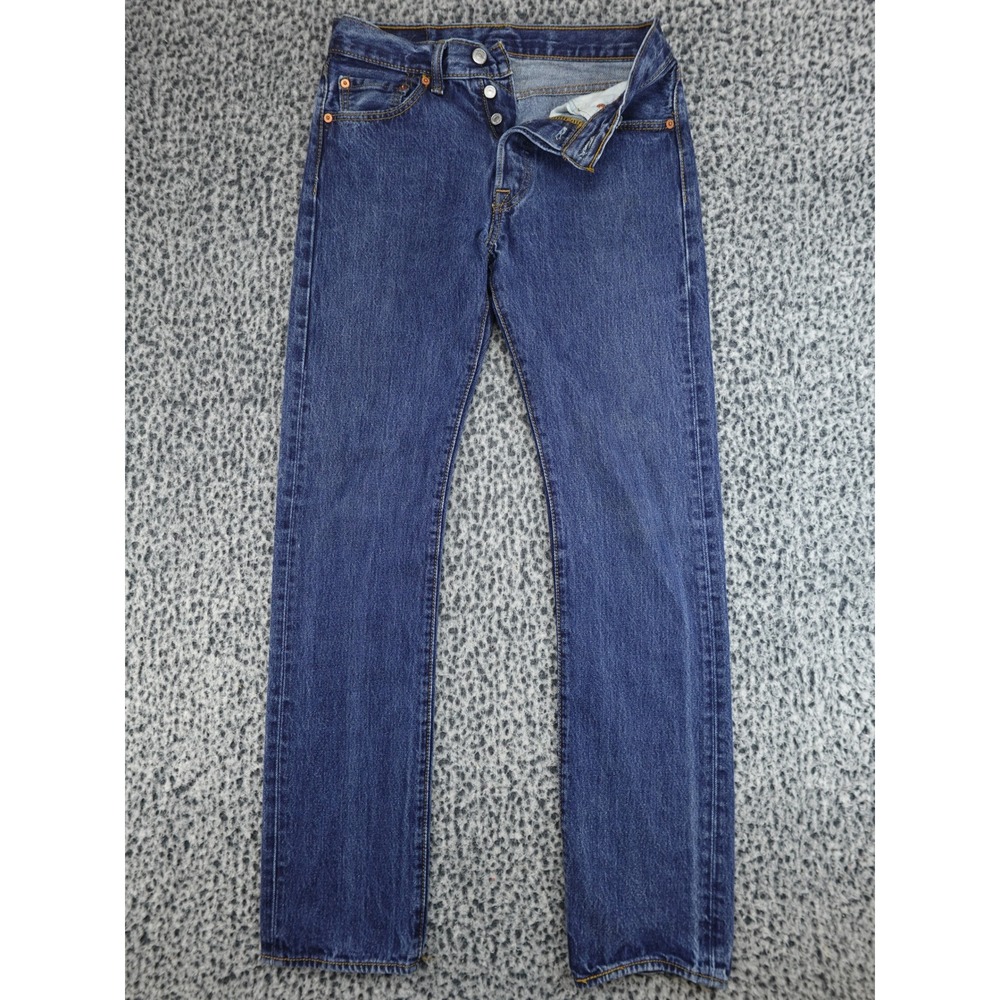 Levi's Straight Leg Jeans Mens 29x34 Blue Button Fly Denim 501 Style - Picture 1 of 15